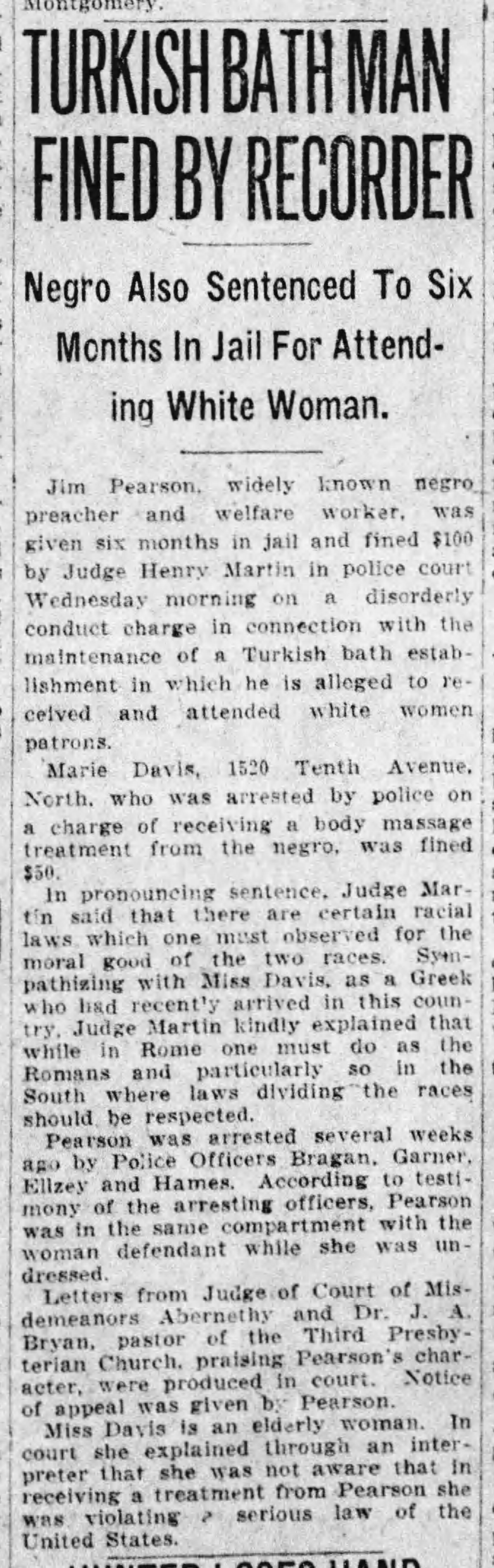 Turkish Bath Man Fined By Recorder